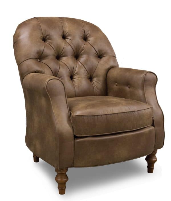 Truscott chair in brown leather-look fabric